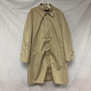 Vintage London Fog Trench Coat Mens 42 Reg Over Jacket Zip‎ Out Lining Khaki Tan